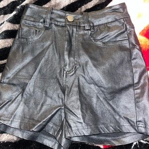 Leather shorts